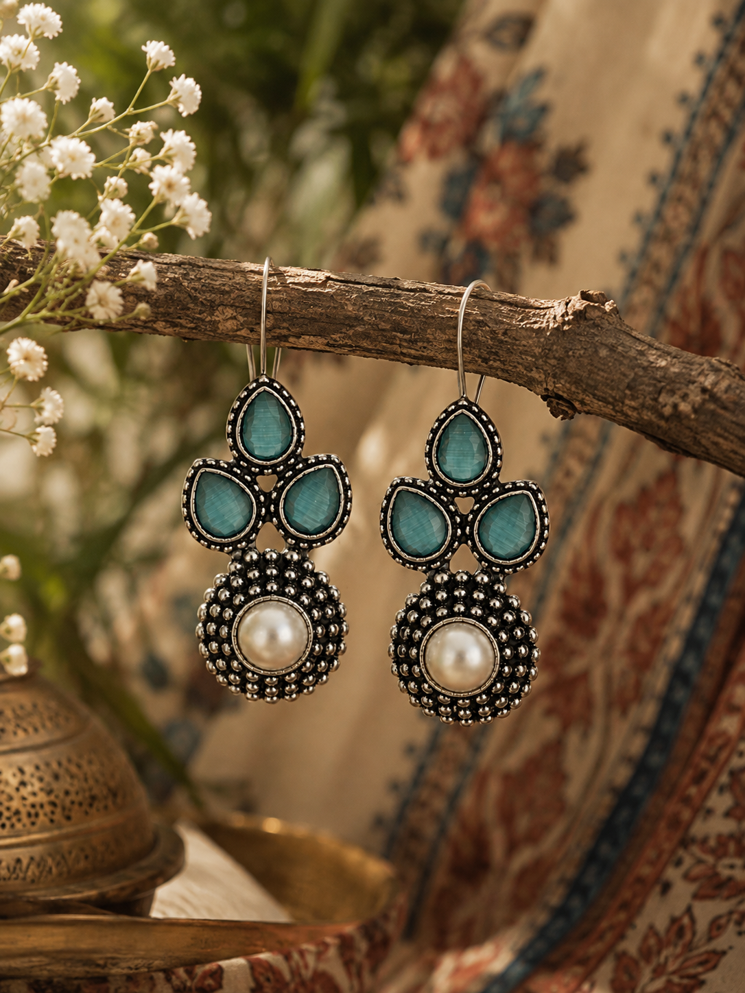 Vintage Bloom Gemstone Drops