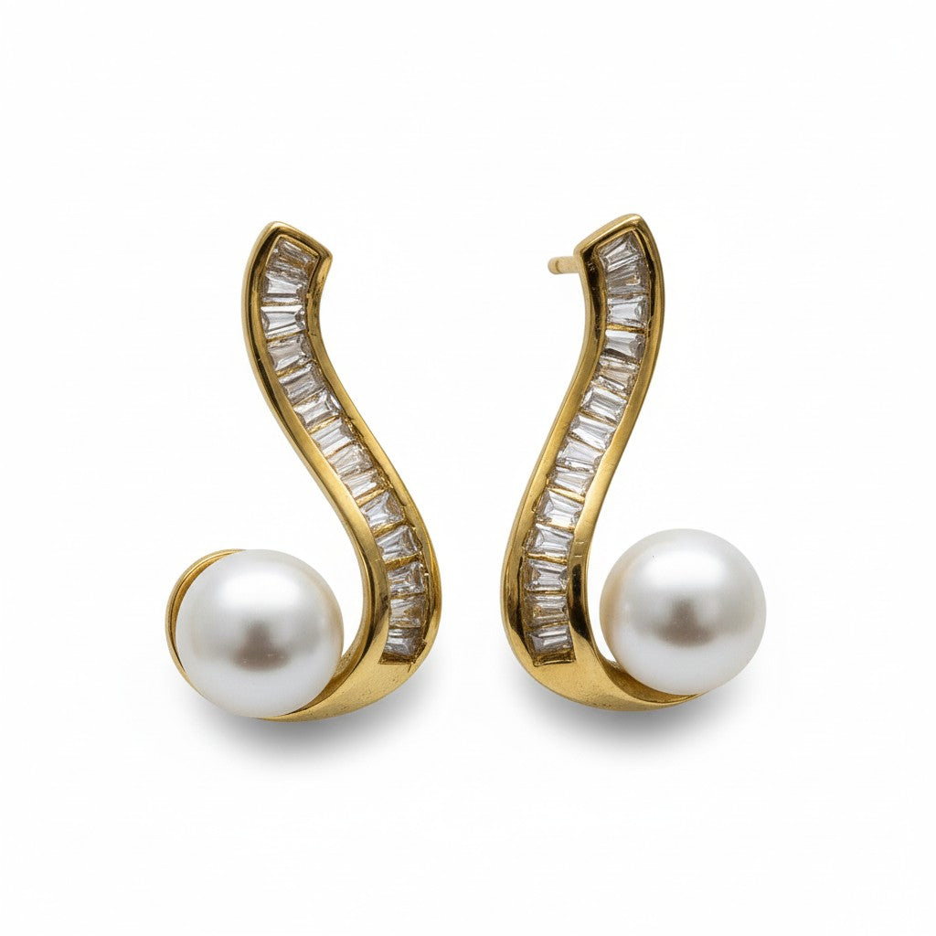 Korean Pearl Curve Earrings