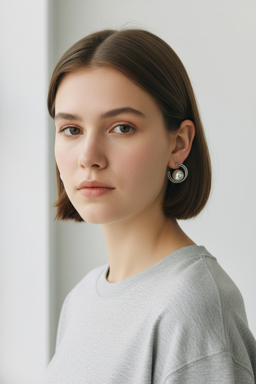 Orbit Pearl Studs