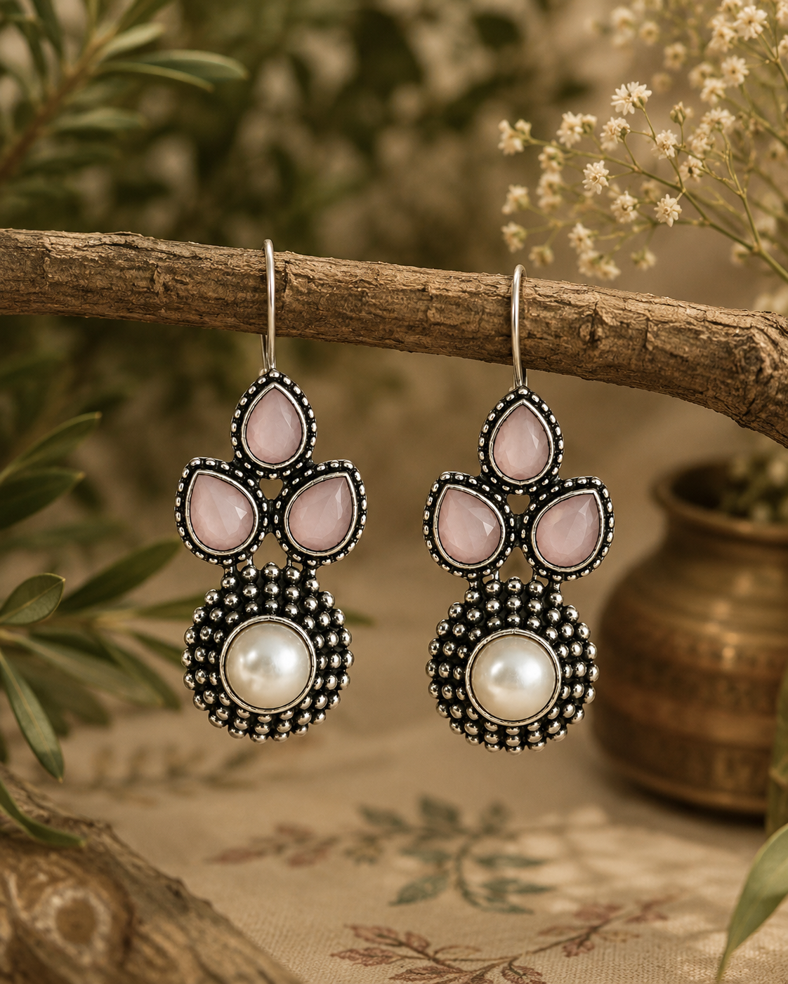 Vintage Bloom Gemstone Drops