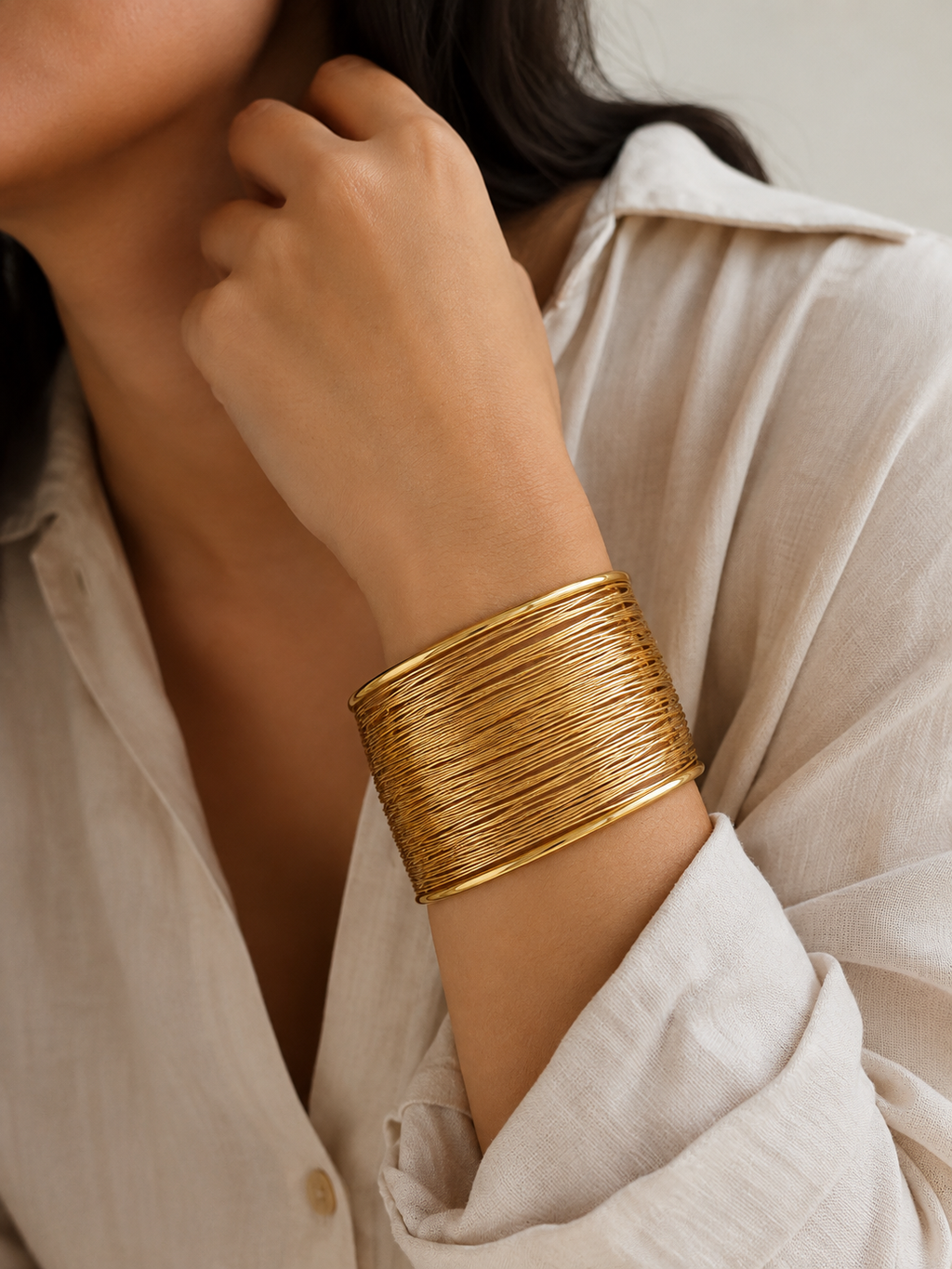 Leher Cuff: Adjustable Wired Cuff Bangle
