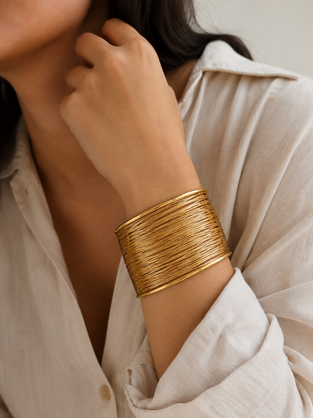 Leher Cuff: Adjustable Wired Cuff Bangle