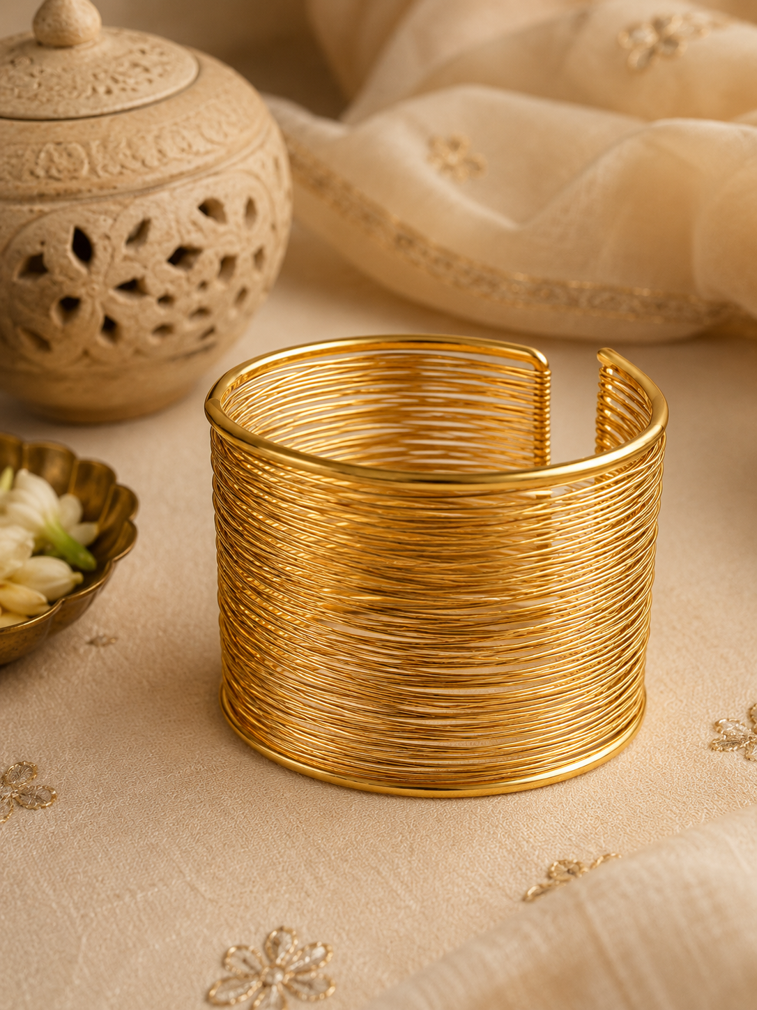 Leher Cuff: Adjustable Wired Cuff Bangle