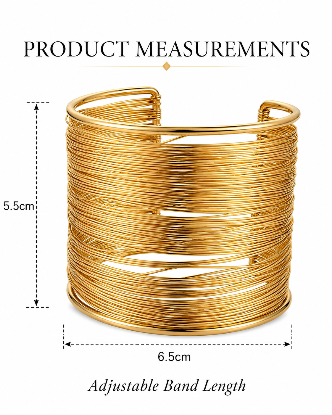Leher Cuff: Adjustable Wired Cuff Bangle