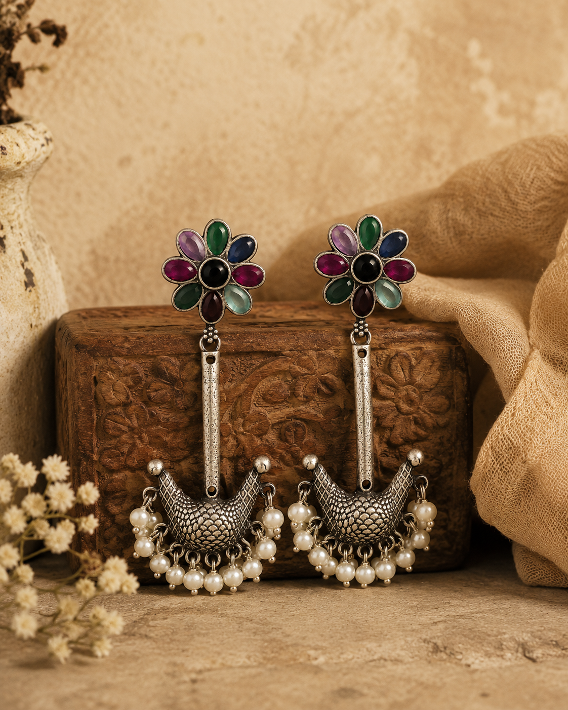 Boho Bloom Jhumkas