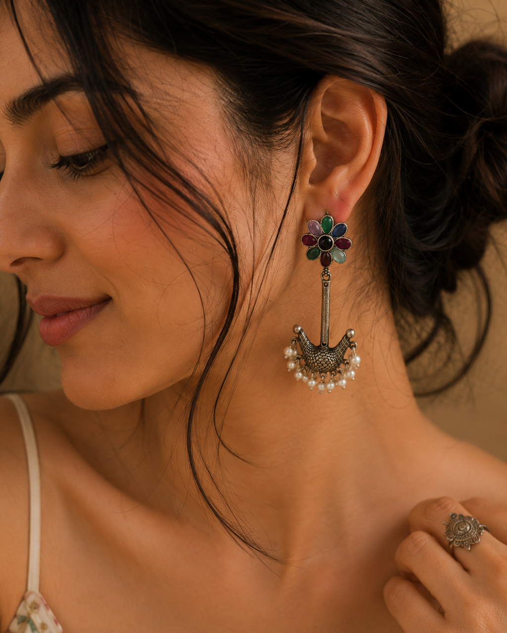Boho Bloom Jhumkas