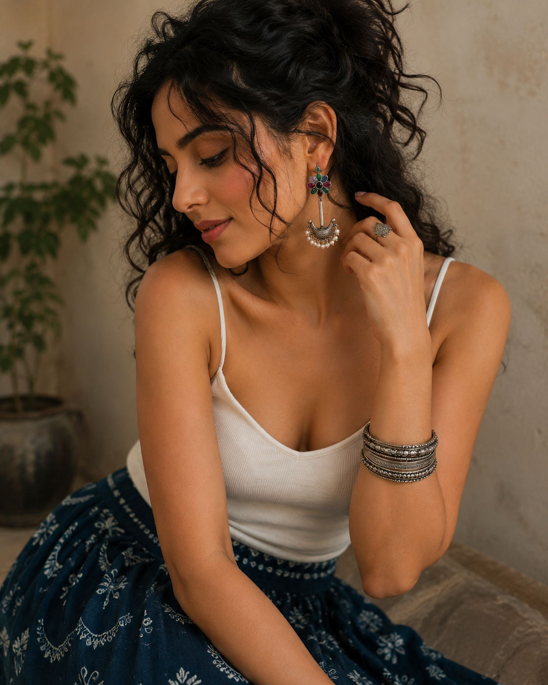 Boho Bloom Jhumkas