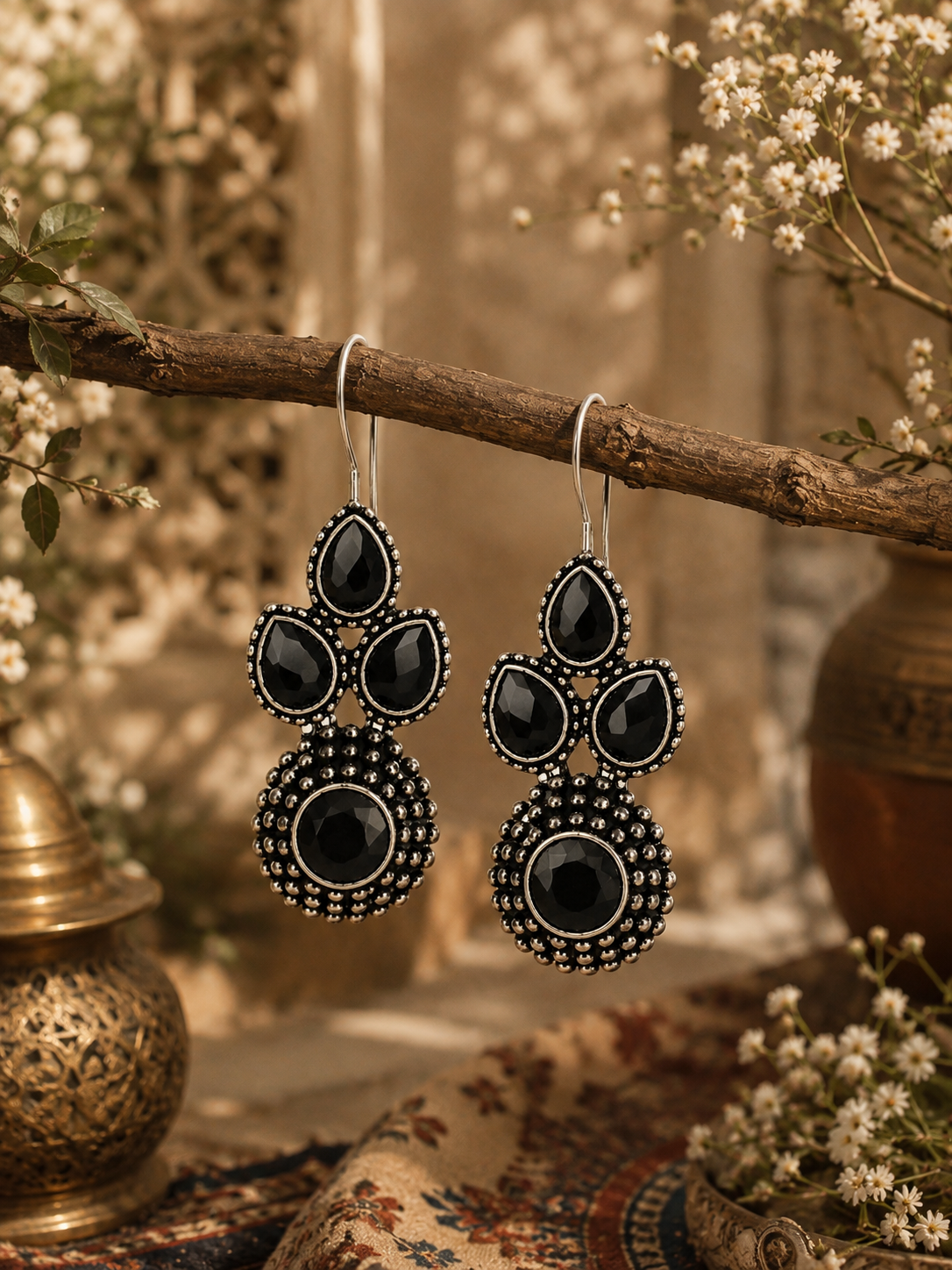 Vintage Bloom Gemstone Drops