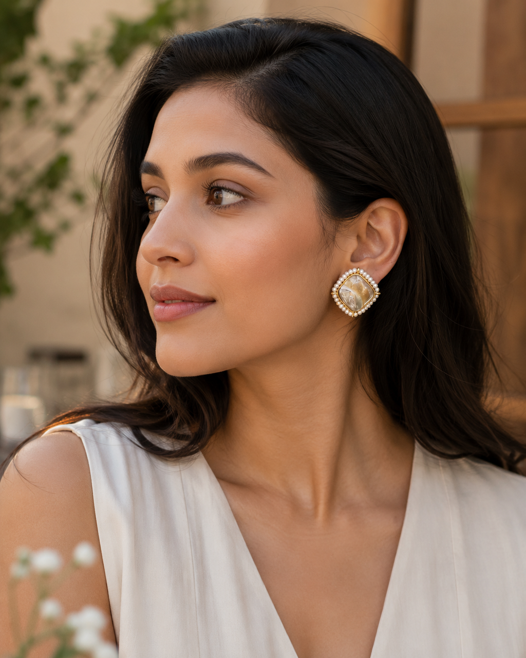 Framed Pearl Studs