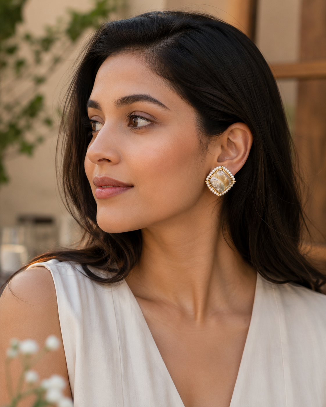 Framed Pearl Studs