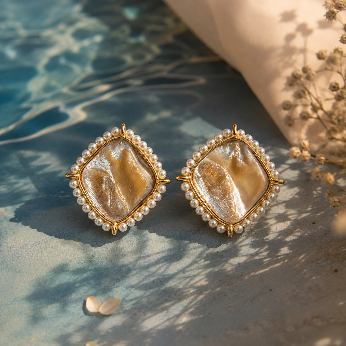Framed Pearl Studs