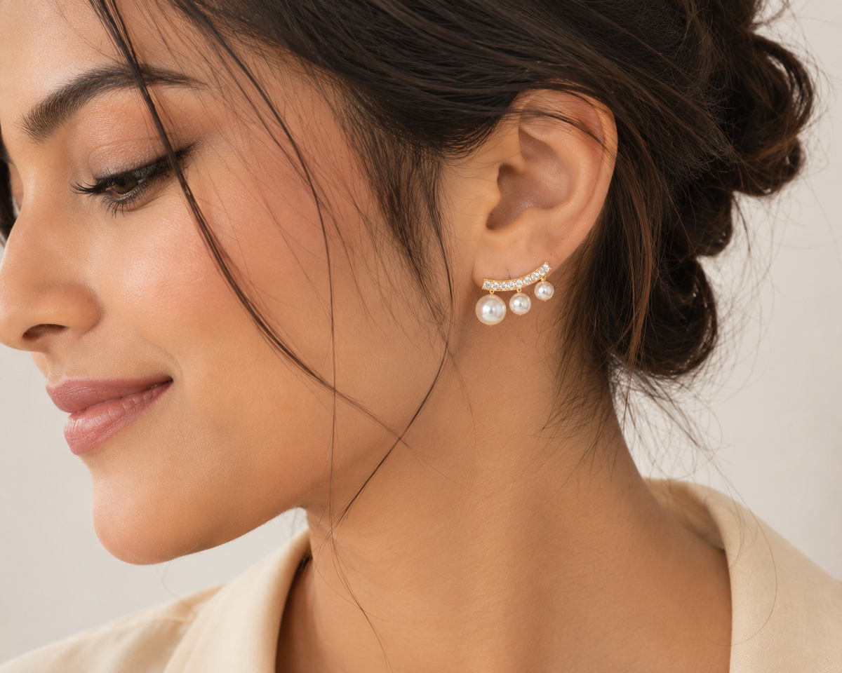 Floating Pearl Studs