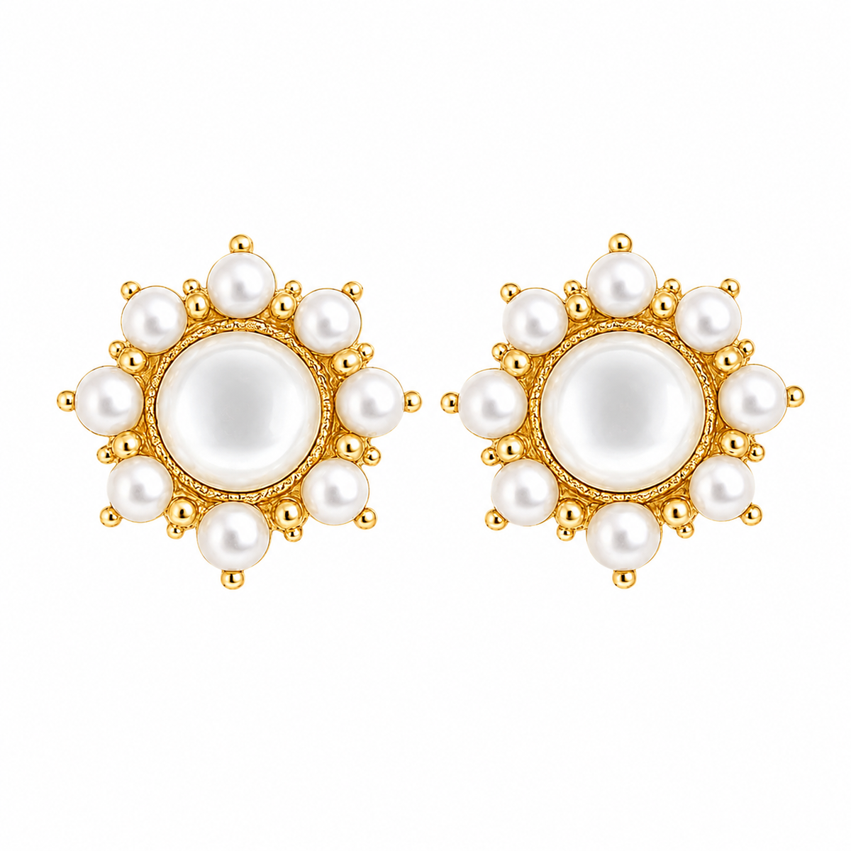 Pearl Halo Studs
