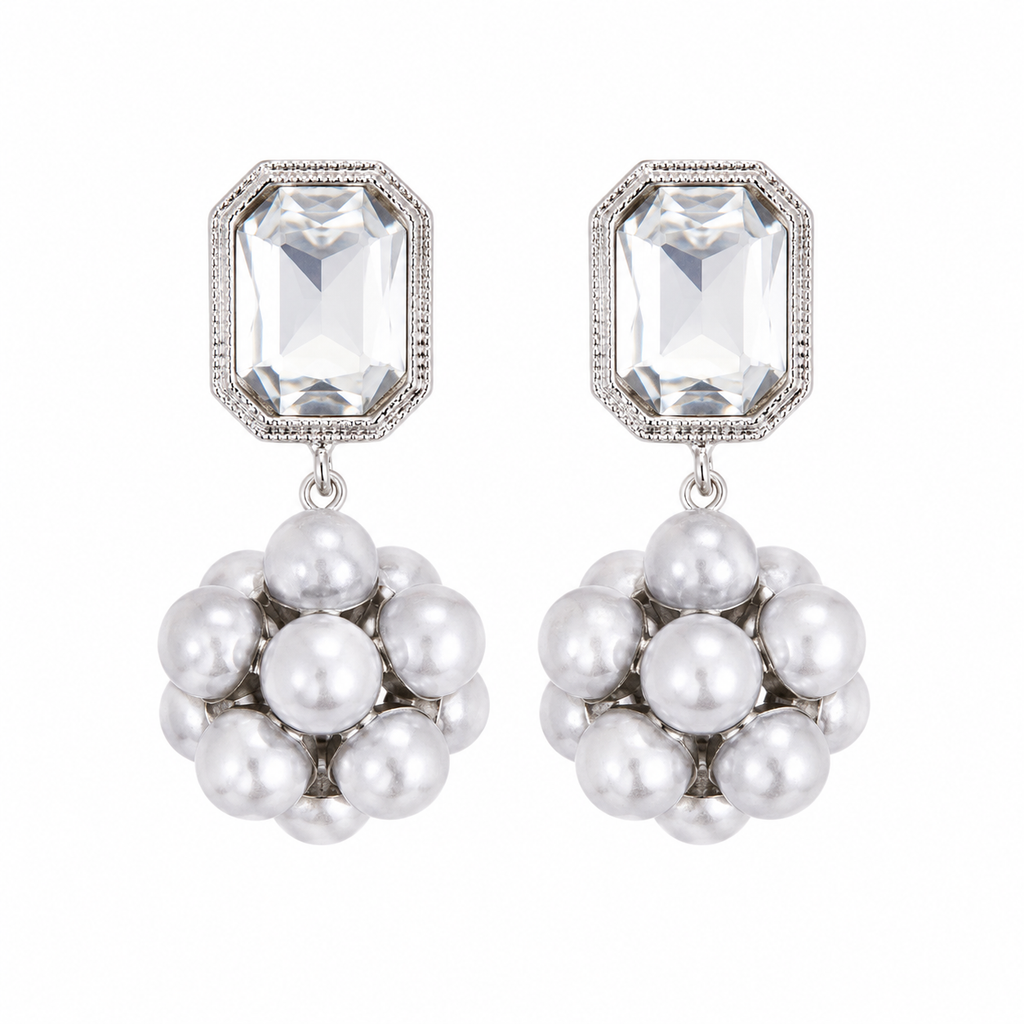 Crystal & Pearl Cluster Drops