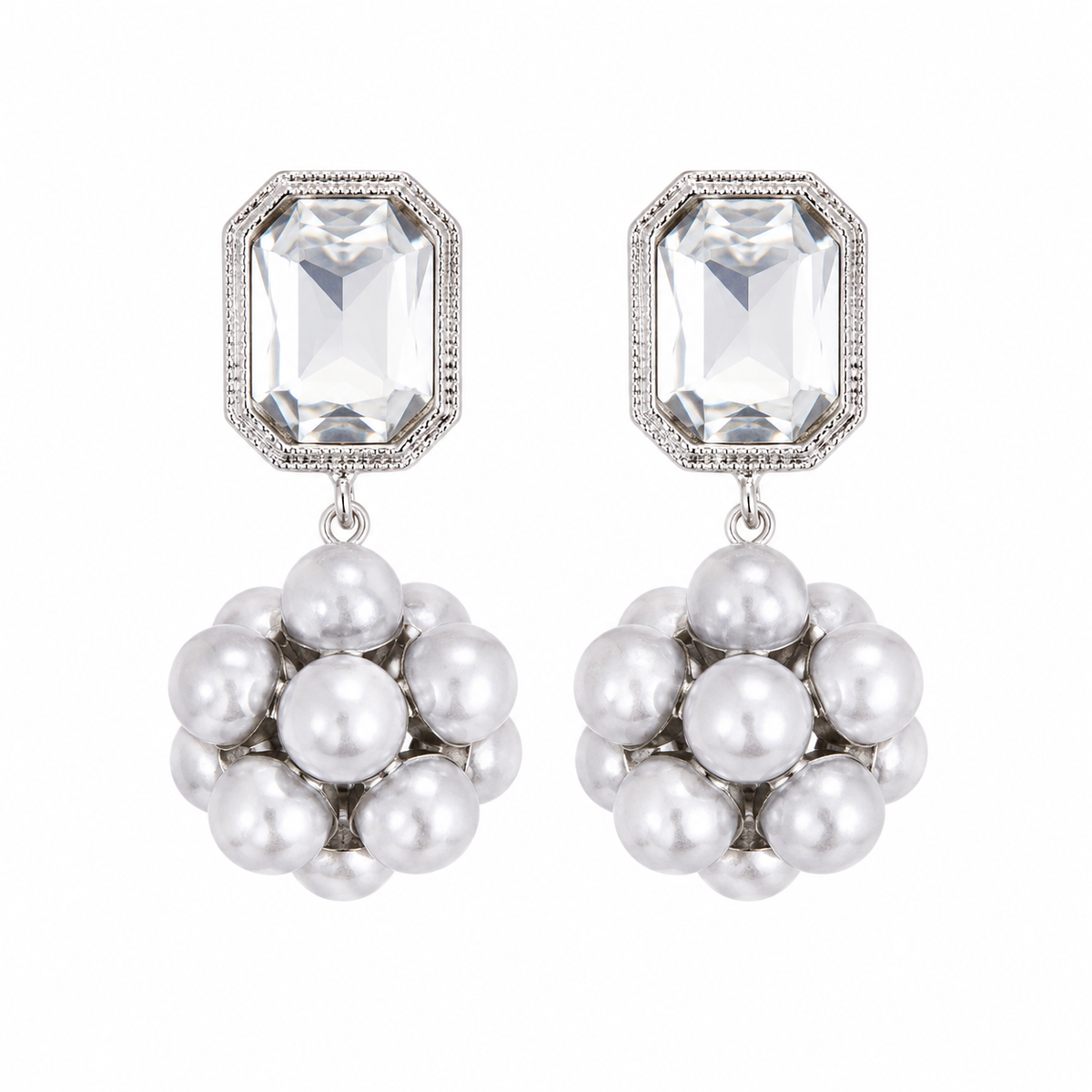 Crystal & Pearl Cluster Drops