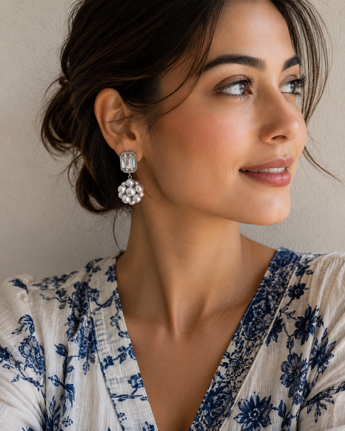 Crystal & Pearl Cluster Drops