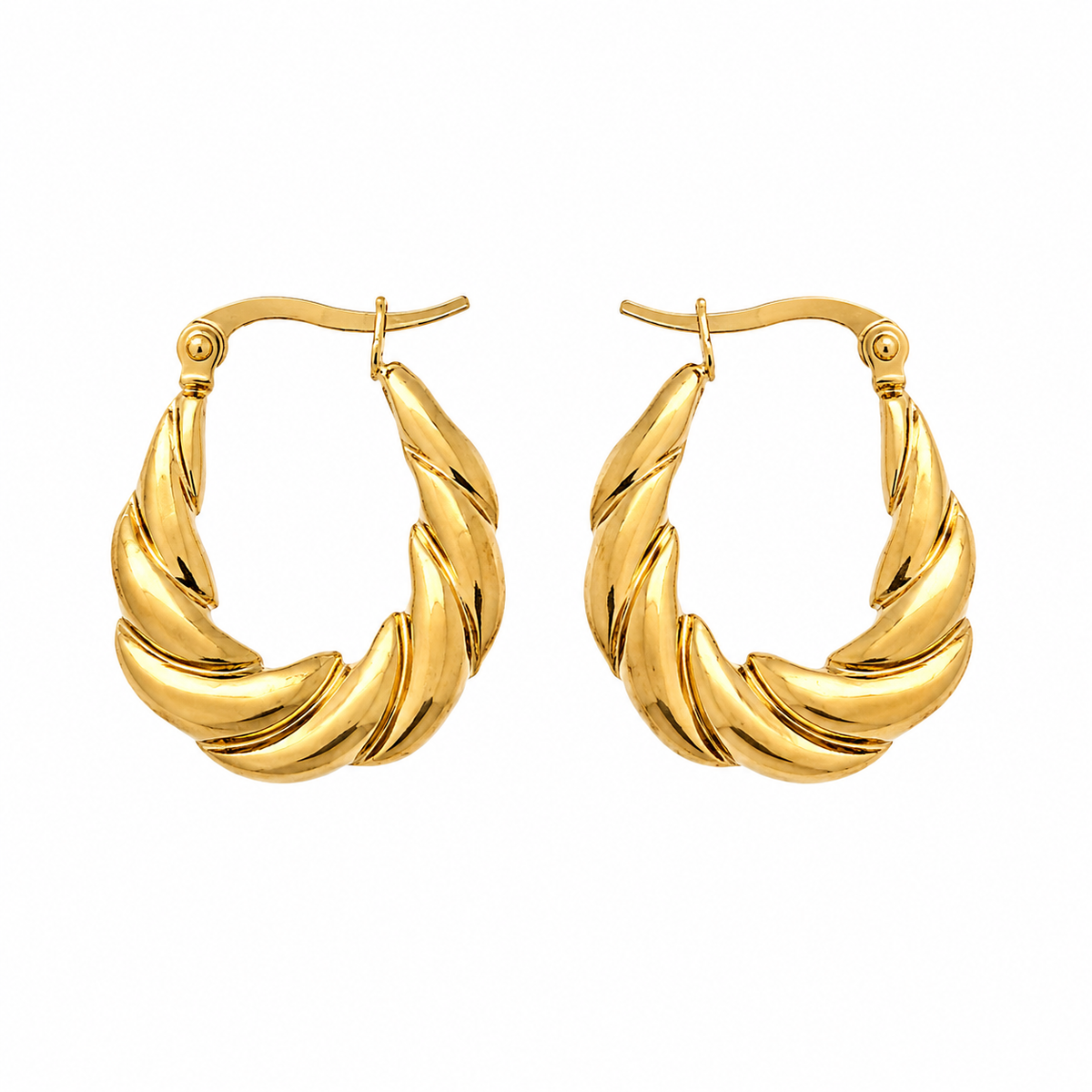 Twisted Hoop Huggie Earrings