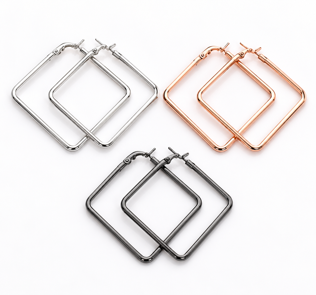 Square Frame Hoops (Set of 3)