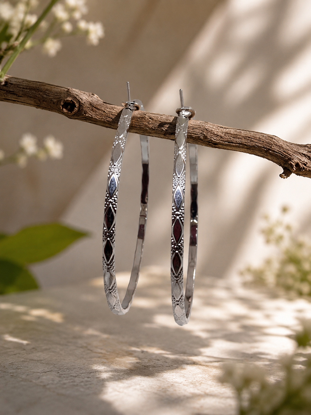 9 Pair Round Textured Hoop & Stud Collection