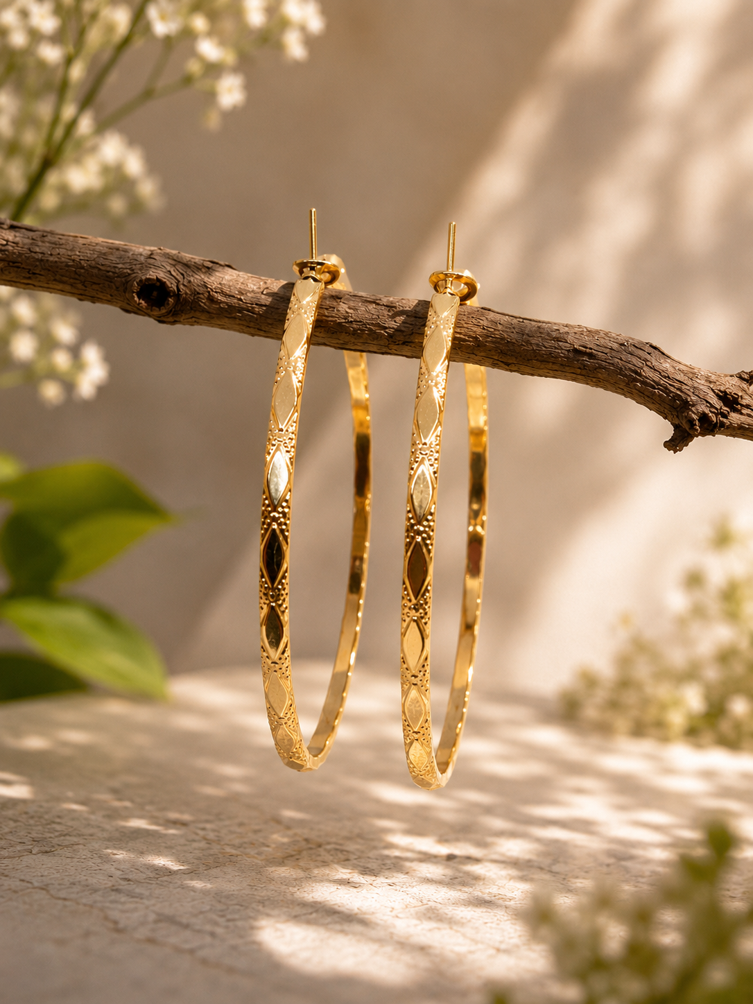 9 Pair Round Textured Hoop & Stud Collection
