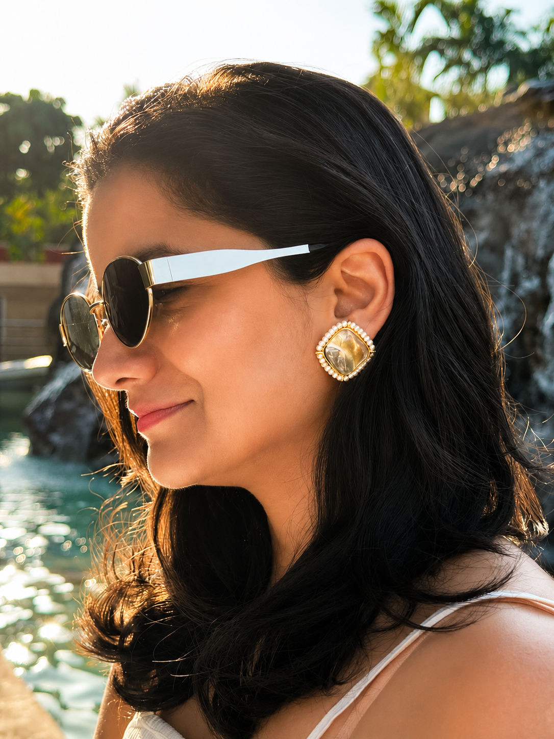 Framed Pearl Studs