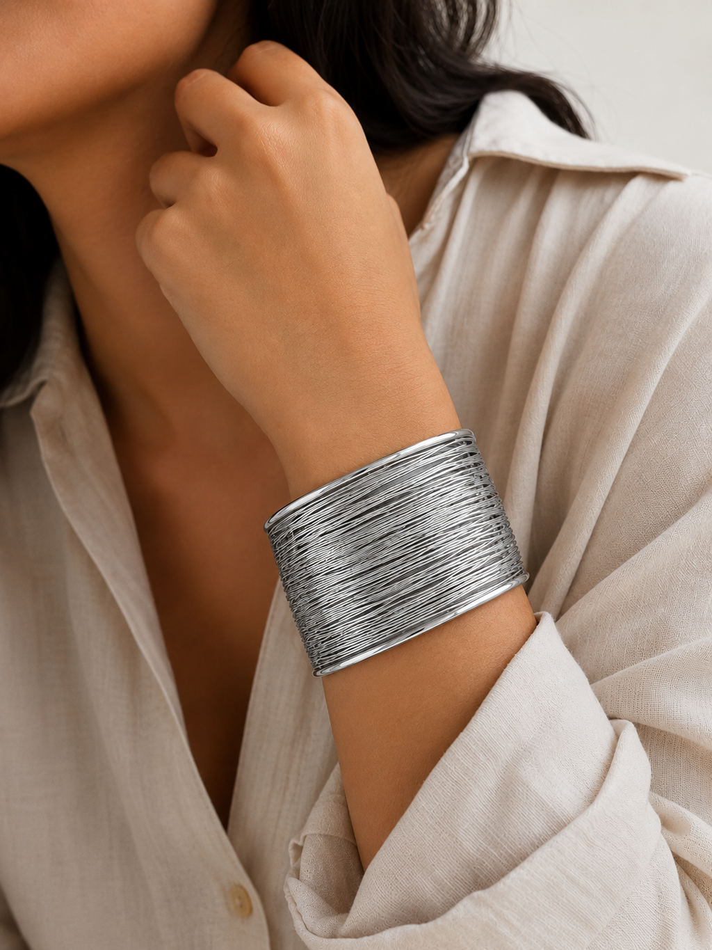 Leher Cuff: Adjustable Wired Cuff Bangle