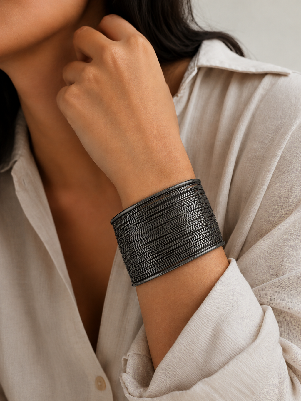 Leher Cuff: Adjustable Wired Cuff Bangle