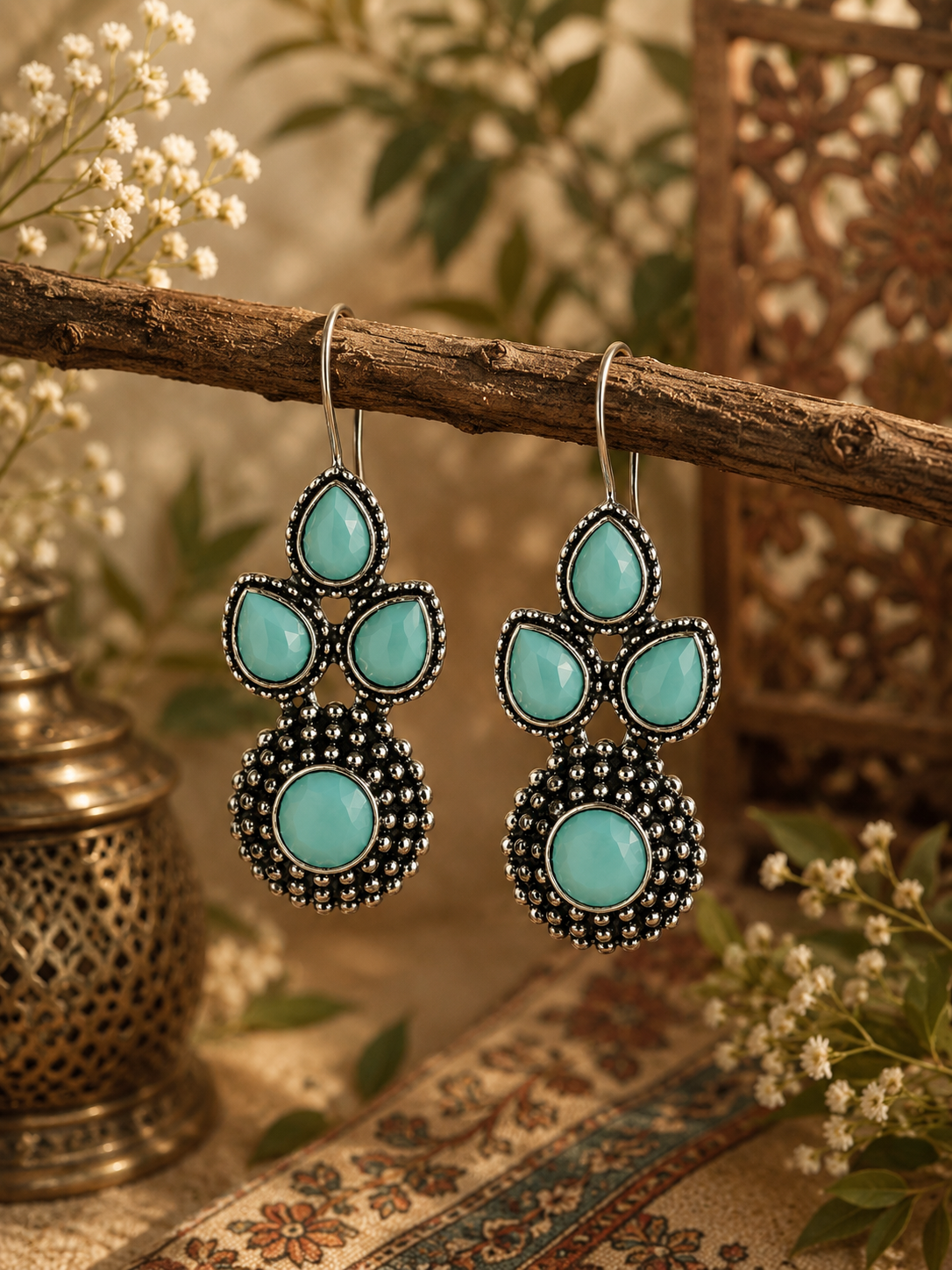 Vintage Bloom Gemstone Drops