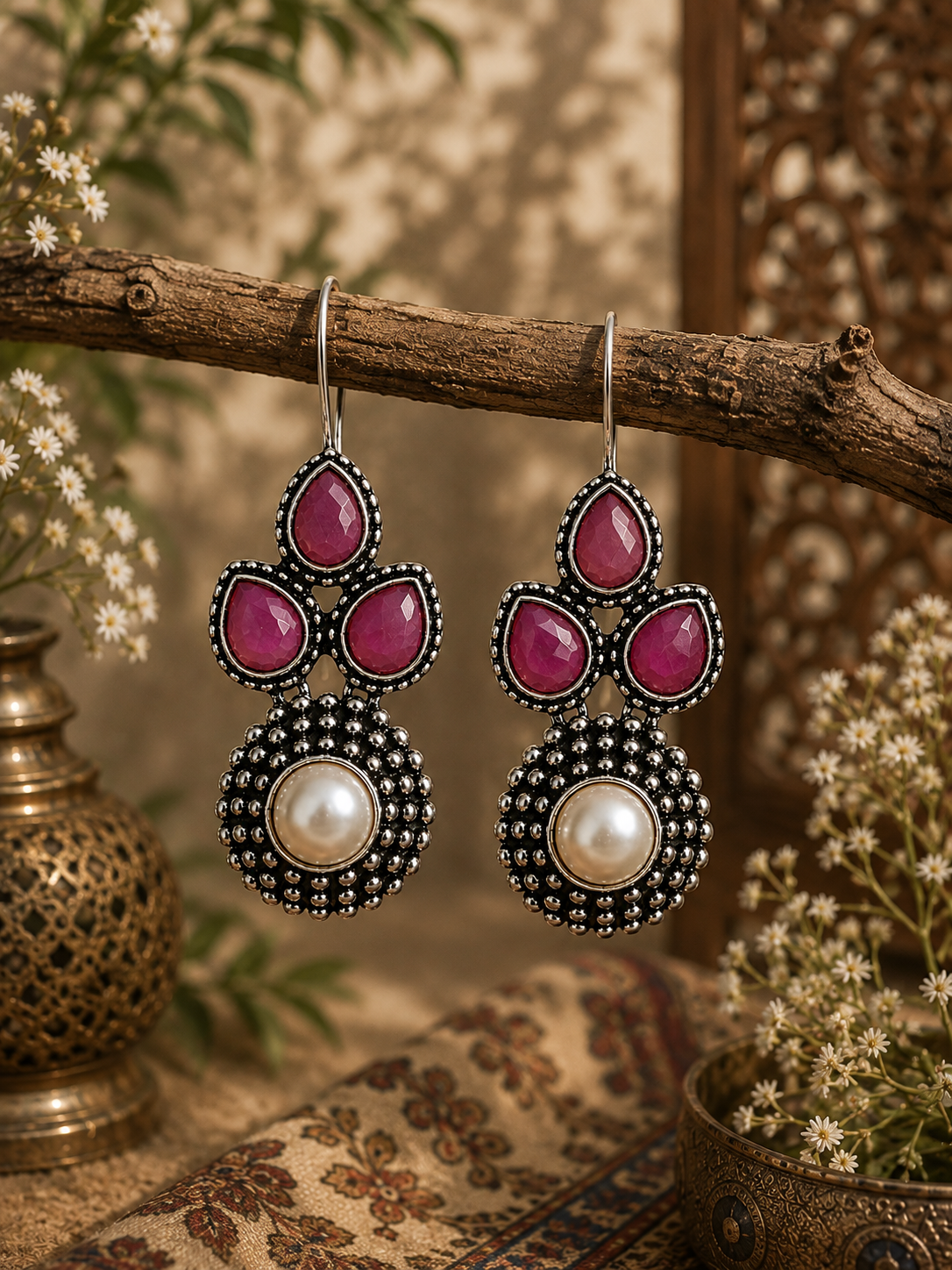 Vintage Bloom Gemstone Drops