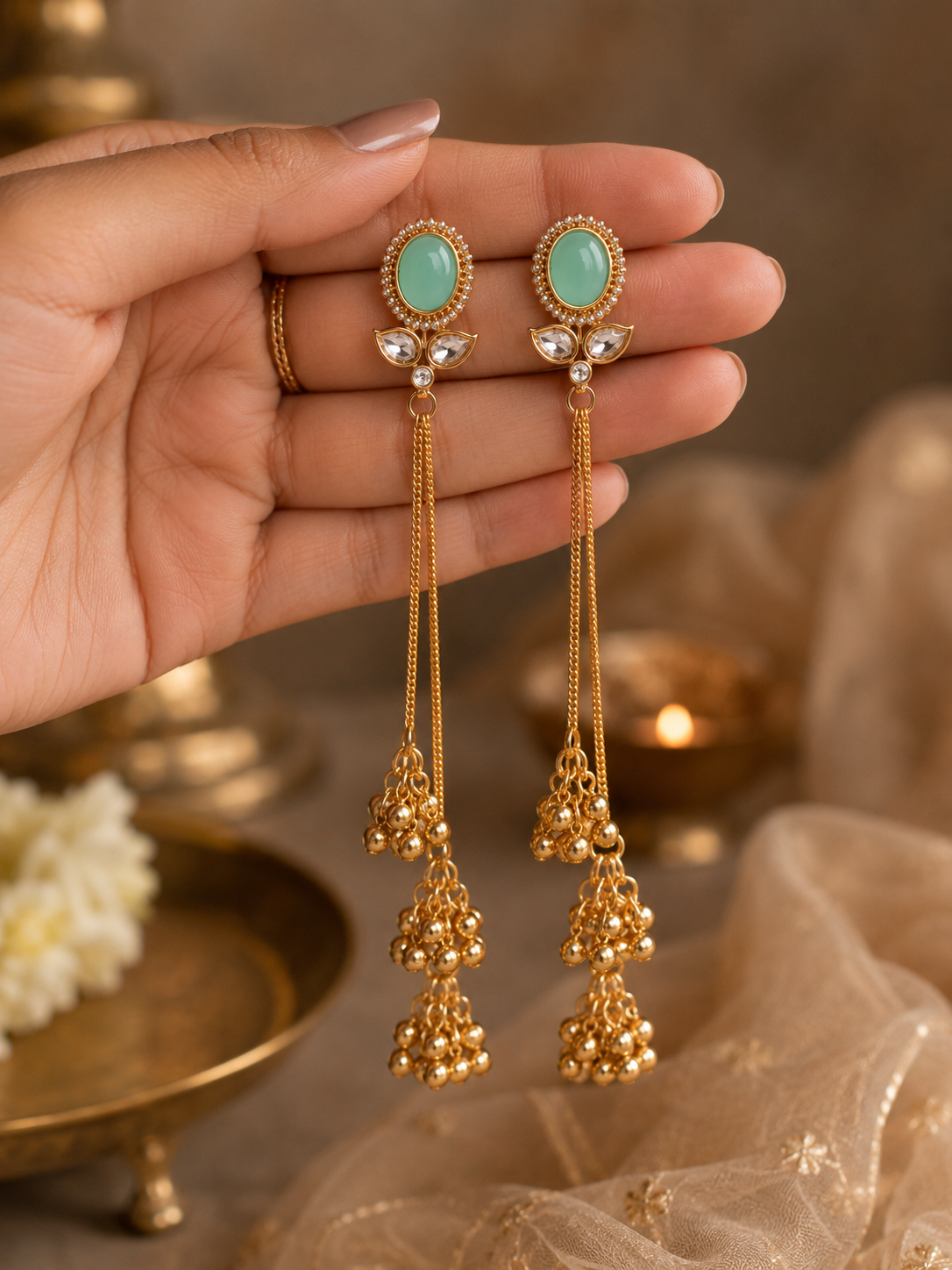 Heer – Long Kashmiri Jhumka Earrings