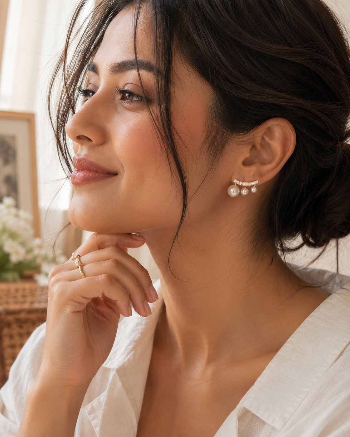 Floating Pearl Studs