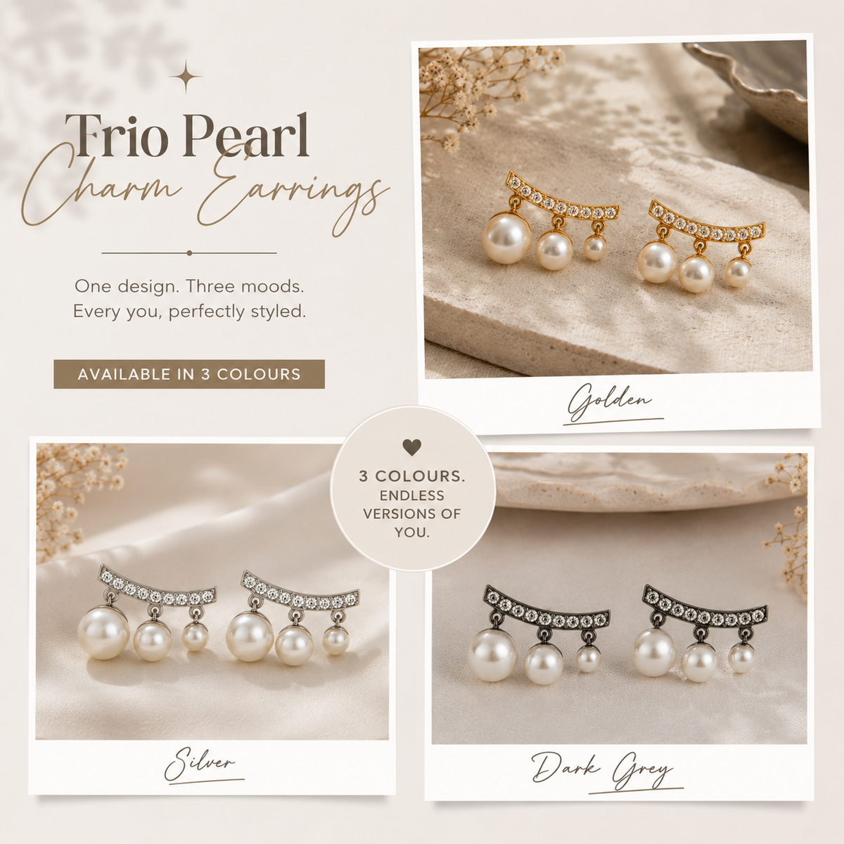 Floating Pearl Studs