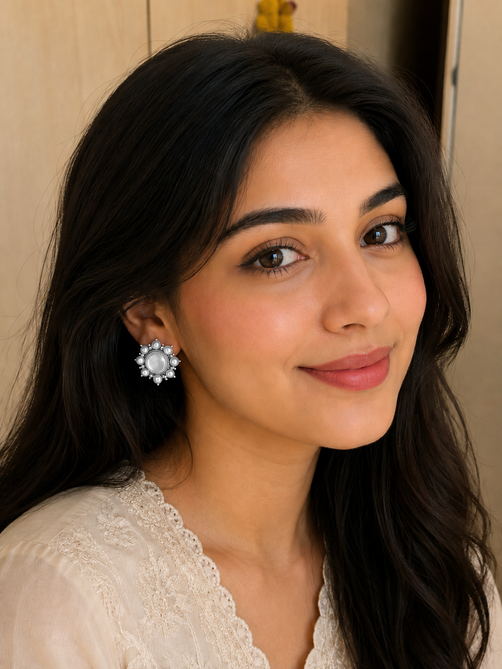 Pearl Halo Studs