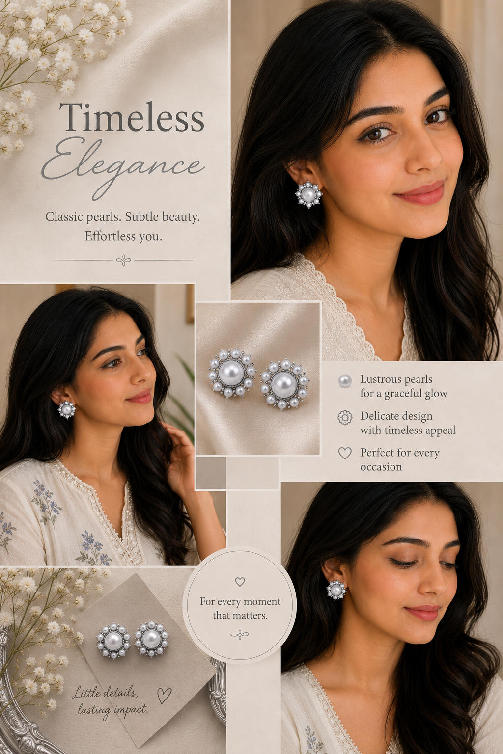 Pearl Halo Studs