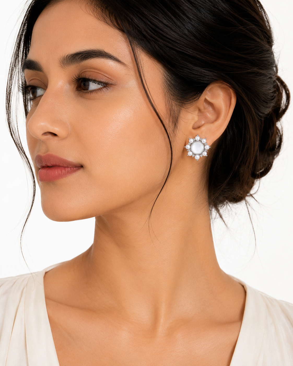 Pearl Halo Studs