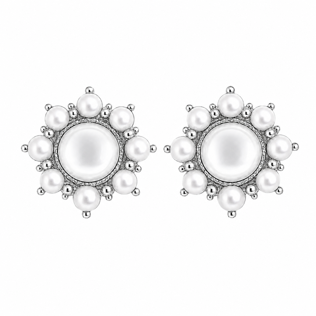 Pearl Halo Studs