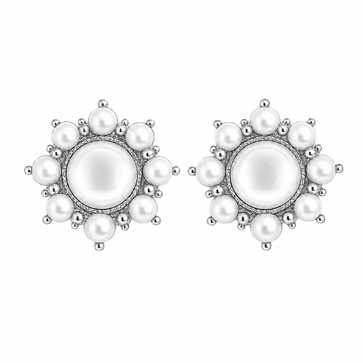 Pearl Halo Studs