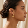 Quilted Hoop Huggie Earring