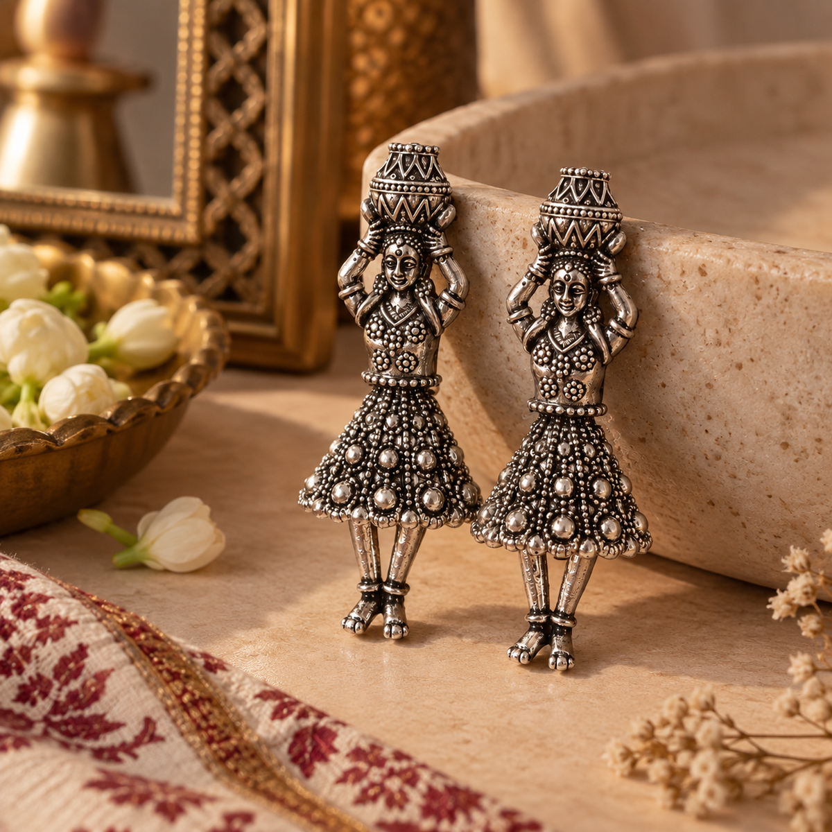 Matki designed jhumkis