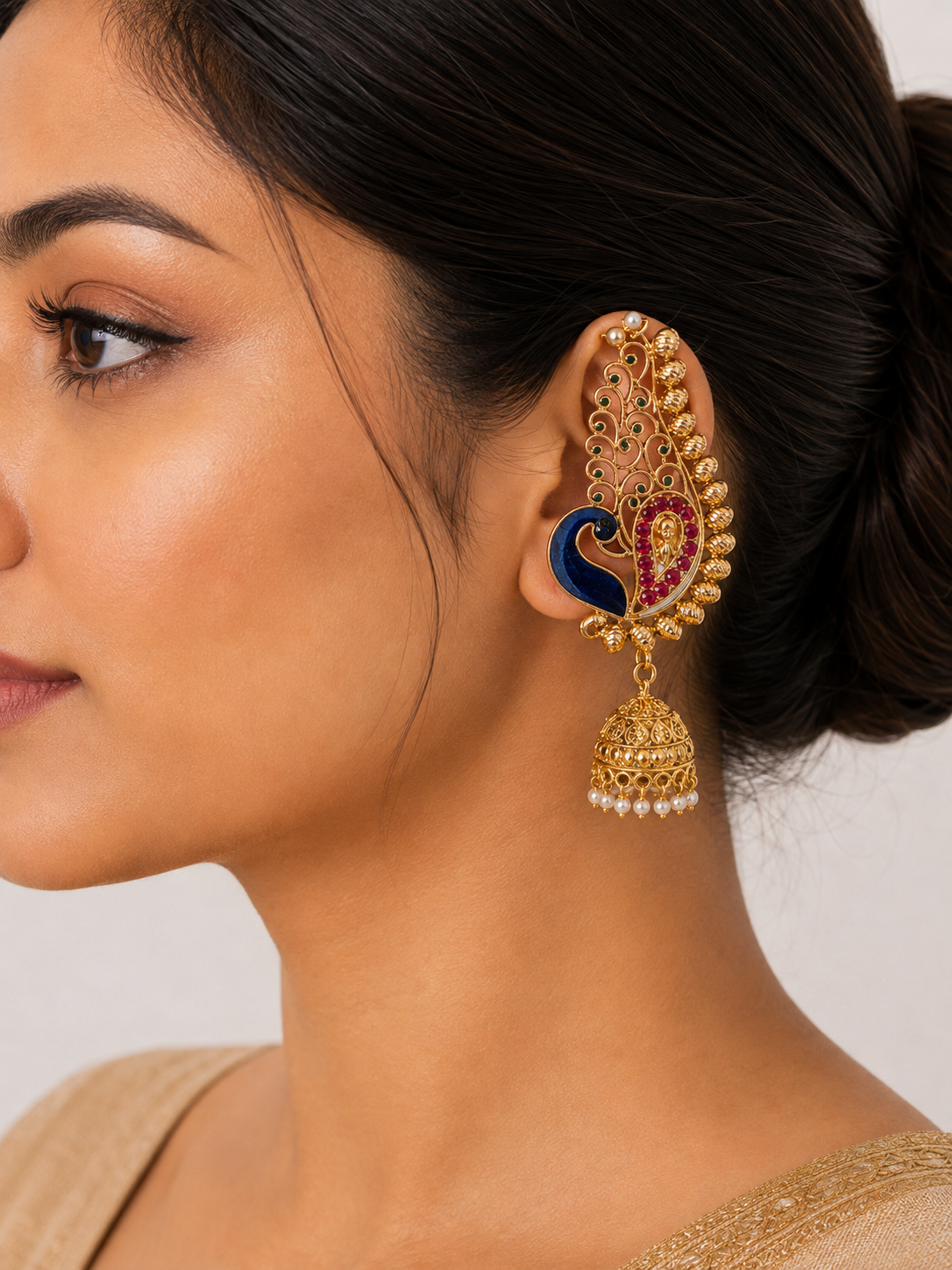 Royal Peacock Ear Cuffs for Women