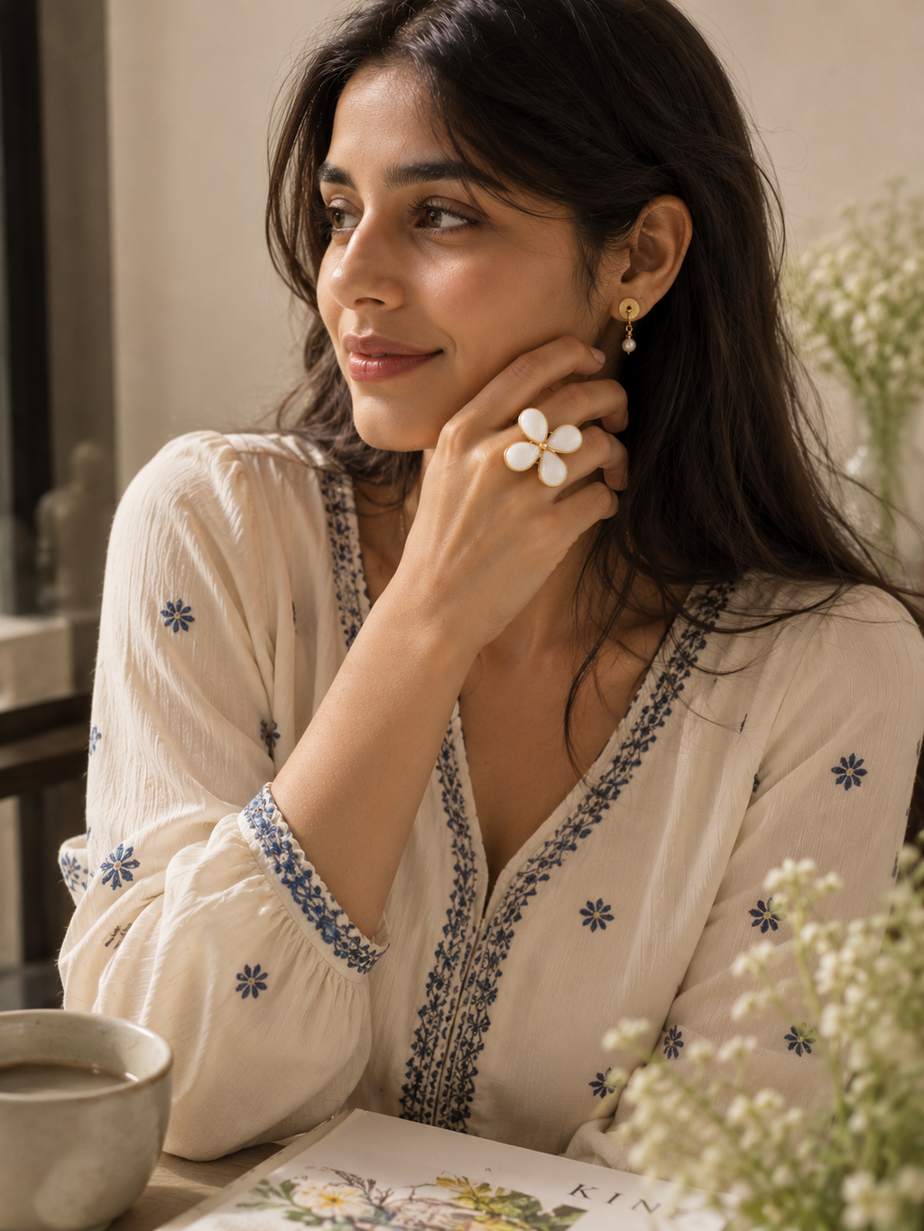 White stone ring