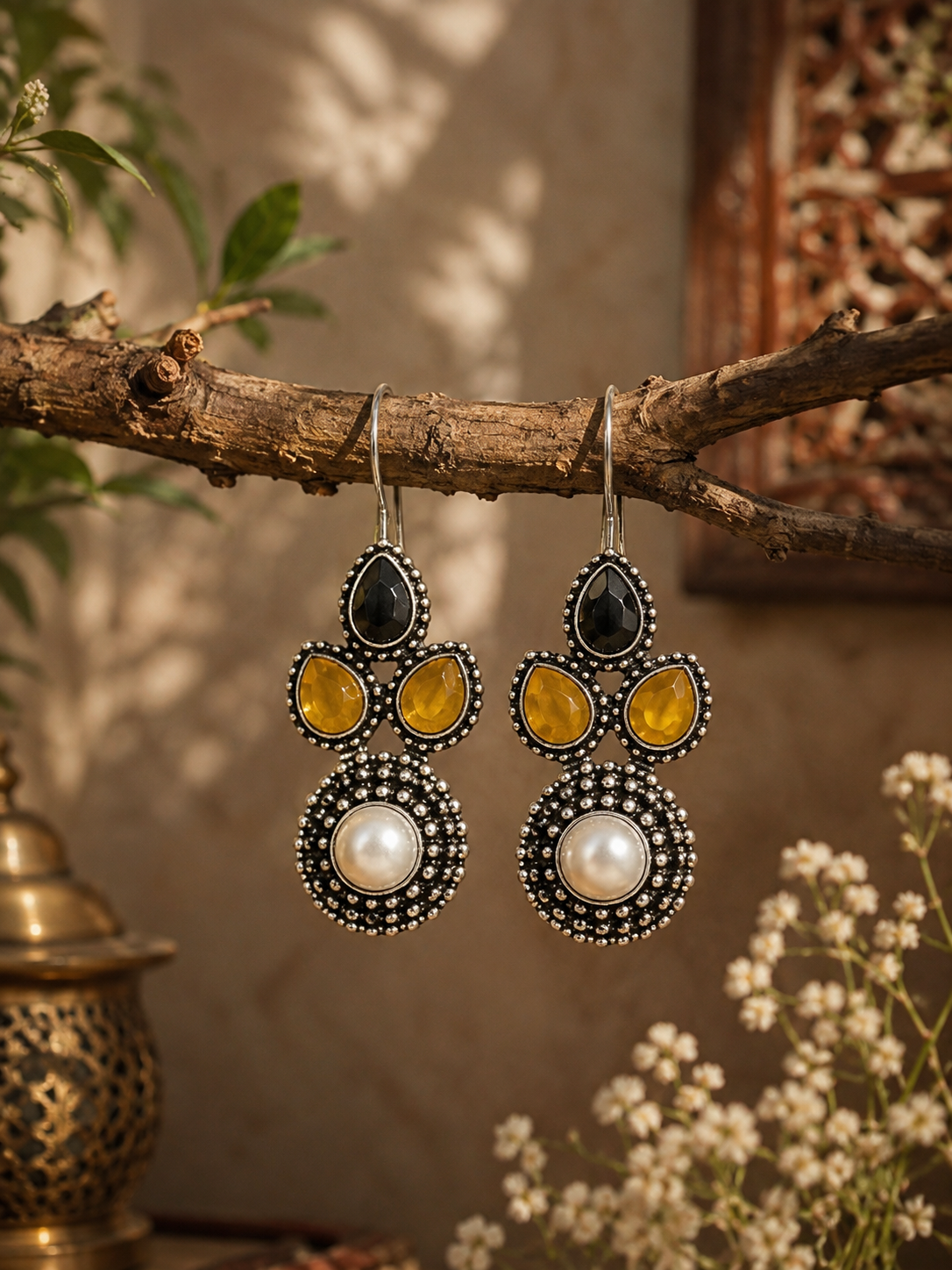 Vintage Bloom Gemstone Drops